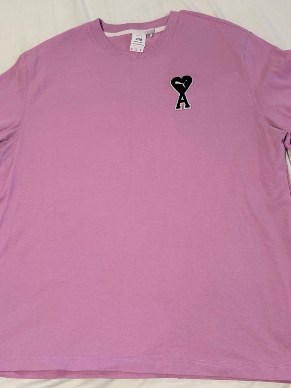AMI Paris Men’s Lilac Logo Crewneck T-Shirt